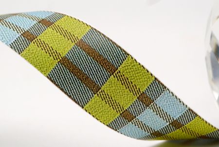Blau, Grün und Braun Arbor Plaid-Ribbon_AI